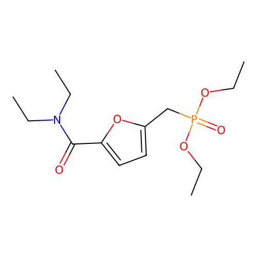 Diethyl {[5-(diethylcarbamoyl)furan-2-yl]methyl}phosphonate structure