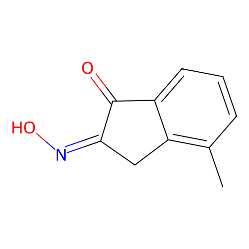 (2Z)-2-hydroxyimino-4-methyl-3H-inden-1-one structure