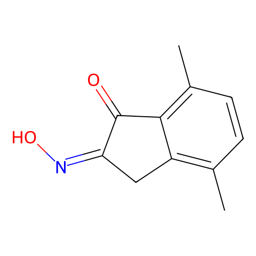 2-hydroxyimino-4,7-dimethyl-3H-inden-1-one structure