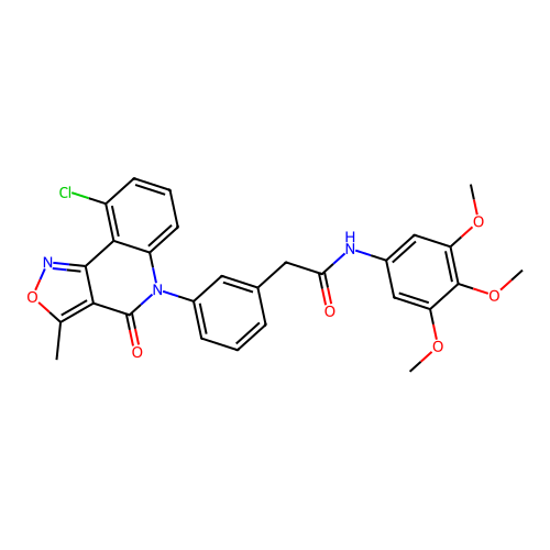 3-(9-Chloro-3-methyl-4-oxoisoxazolo[4,3-c]quinolin-5(4H)-yl)-N-(3,4,5-trimethoxyphenyl)benzeneacetamide structure