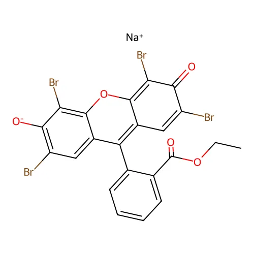 钠 2,4,5,7-四溴-9-(2-乙氧基羰基苯基)-6-氧代氧杂蒽-3-醇盐 structure