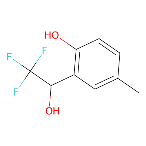 4-Methyl-2-(2,2,2-trifluoro-1-hydroxyethyl)phenol structure