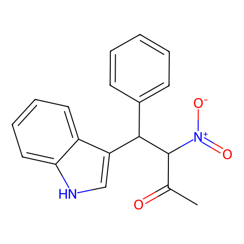 4-(1H-indol-3-yl)-3-nitro-4-phenylbutan-2-one structure