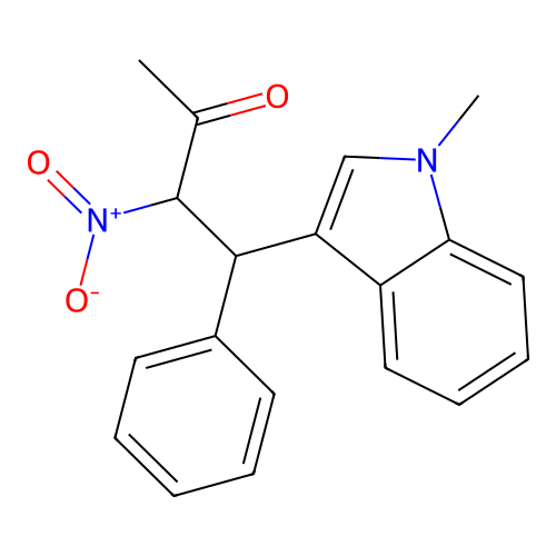 4-(1-methyl-1H-indol-3-yl)-3-nitro-4-phenylbutan-2-one structure