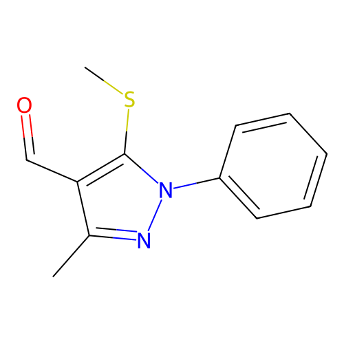 3-Methyl-5-methylsulfanyl-1-phenylpyrazole-4-carbaldehyde structure