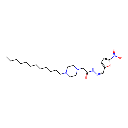 2-(4-dodecylpiperazin-1-yl)-N-[(Z)-(5-nitrofuran-2-yl)methylideneamino]acetamide structure