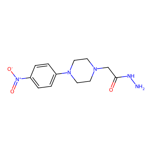 [4-(4-Nitro-phenyl)-piperazin-1-yl]-acetic acid, hydrazide structure