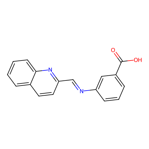 3-(Quinolin-2-ylmethylideneamino)benzoic acid structure