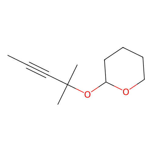 2H-Pyran, 2-[(1,1-dimethyl-2-butynyl)oxy]tetrahydro- structure
