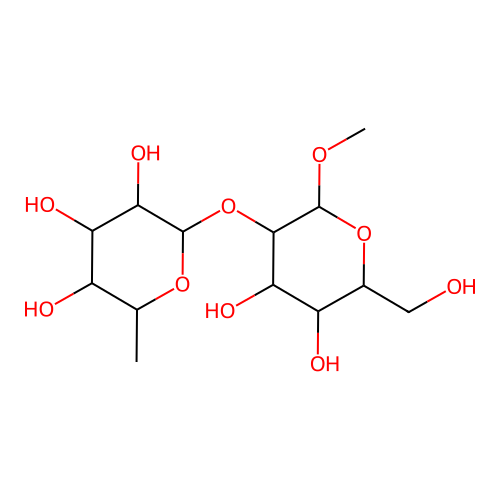 Methyl 2-O-a-L-fucopyranosyl-b-D-galactoside structure