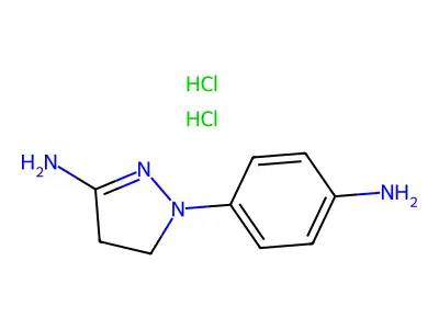 1-(4-aminophenyl)-4,5-dihydro-1H-pyrazol-3-amine dihydrochloride structure
