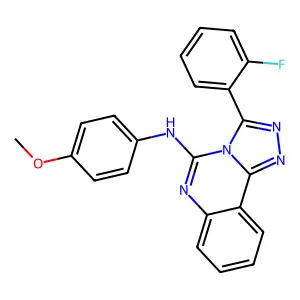 3-(2-fluorophenyl)-N-(4-methoxyphenyl)-[1,2,4]triazolo[4,3-c]quinazolin-5-amine structure
