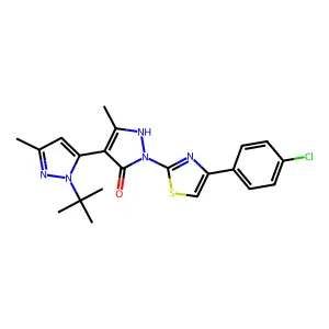 1-(4-(4-Chlorophenyl)-2-thiazolyl-1'-tert-butyl-3,3'-dimethyl-5-hydroxy[4,5']-bipyrazol structure