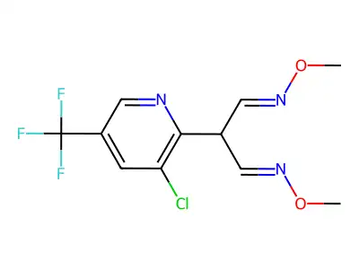 2-[3-Chloro-5-(trifluoromethyl)-2-pyridinyl]propanedial 1,3-bis(O-methyloxime) structure
