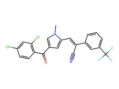 3-[4-(2,4-dichlorobenzoyl)-1-methyl-1H-pyrrol-2-yl]-2-[3-(trifluoromethyl)phenyl]acrylonitrile structure