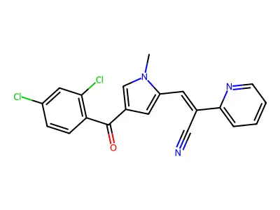 3-[4-(2,4-Dichlorobenzoyl)-1-methylpyrrol-2-yl]-2-pyridin-2-ylprop-2-enenitrile structure