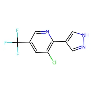 3-chloro-2-(1H-pyrazol-4-yl)-5-(trifluoromethyl)pyridine structure