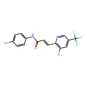 N-(4-chlorophenyl)-3-[3-chloro-5-(trifluoromethyl)pyridin-2-yl]prop-2-enamide structure