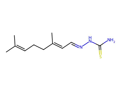 3,7-Dimethyl-2,6-octadienal thiosemicarbazone structure