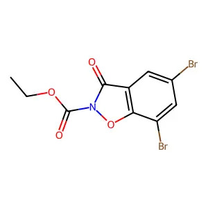 Ethyl 5,7-dibromo-3-oxo-1,2-benzoxazole-2-carboxylate structure
