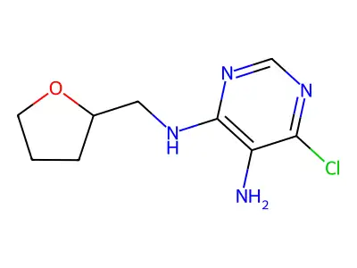 6-chloro-4-N-(oxolan-2-ylmethyl)pyrimidine-4,5-diamine structure