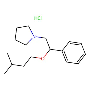 Pyrrolidine, 1-(2-(3-methylbutoxy)-2-phenylethyl)-, hydrochloride (1:1) structure