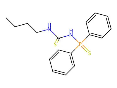 Urea, 1-butyl-3-(diphenylphosphinothioyl)-2-thio- structure