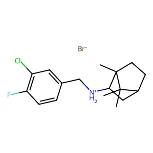 2-Bornanamine, N-(3-chloro-4-fluorobenzyl)-, hydrobromide, endo-(+-)- structure
