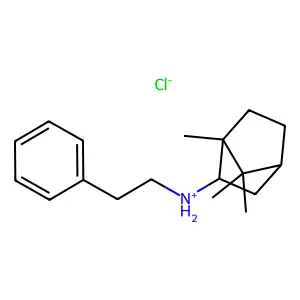 2-Bornanamine, N-phenethyl-, hydrochloride, endo-(+-)- structure