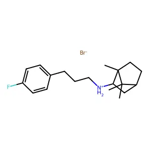2-Bornanamine, N-(3-(p-fluorophenyl)propyl)-, hydrobromide, endo-(+-)- structure