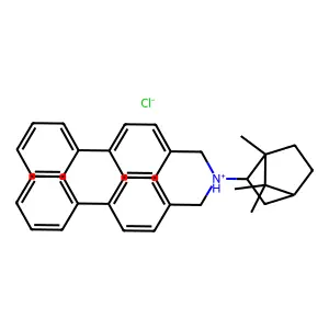 2-Bornanamine, N,N'-bis(p-phenylbenzyl)-, hydrochloride, endo-(+-)- structure
