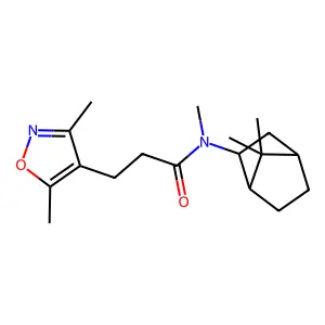 4-Isoxazolepropionamide, N-2-bornyl-3,5-dimethyl-, endo-(+-)- structure