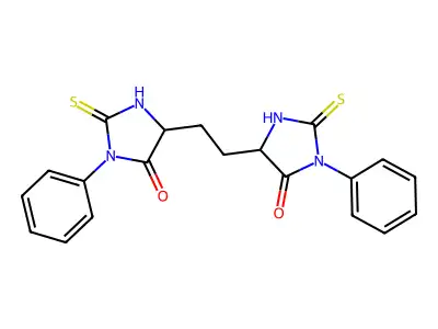Hydantoin, 5,5'-ethylenebis(3-phenyl-2-thio- structure