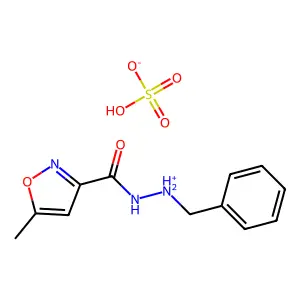 3-Isoxazolecarboxylic acid, 5-methyl-, 2-benzylhydrazine, sulfate structure