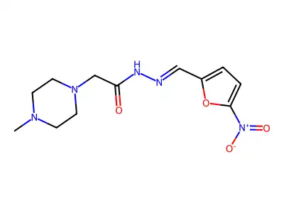 2-(4-Methylpiperazin-1-yl)-N'-[(5-nitrofuran-2-yl)methylidene]acetohydrazide structure