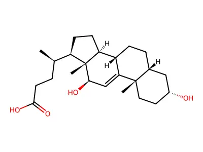 3alpha,12beta-Dihydroxy-5beta-chol-9(11)-en-24-oic Acid structure