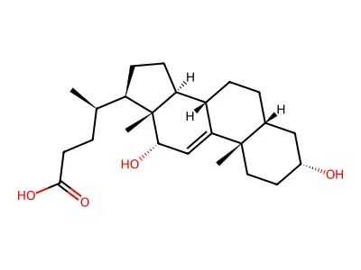 3alpha,12alpha-Dihydroxy-5beta-chol-9(11)-en-24-oic Acid structure