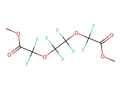 Dimethyl perfluoro-3,6-dioxaoctane-1,8-dioate structure