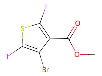 Methyl 4-bromo-2,5-diiodothiophene-3-carboxylate structure