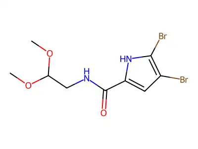 4,5-dibromo-N-(2,2-dimethoxyethyl)-1H-pyrrole-2-carboxamide structure