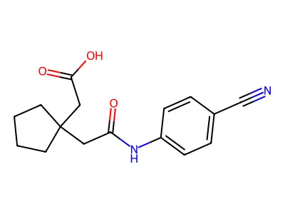 (1-{2-[(4-Cyanophenyl)amino]-2-oxoethyl}cyclopentyl)acetic acid structure