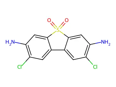 2,8-Dichloro-5,5-dioxodibenzothiophene-3,7-diamine structure