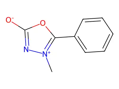 4-Methyl-5-phenyl-1,3,4-oxadiazol-4-ium-2-olate structure
