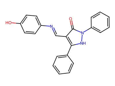 1,3-Diphenyl-4-((p-hydroxyanilino)methylene)-2-pyrazolin-5-one structure
