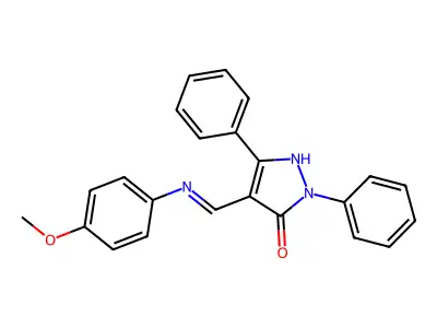 4-(p-Anisidinomethylene)-1,3-diphenyl-2-pyrazolin-5-one structure