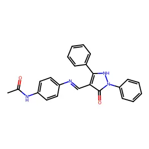 4'-((1,3-Diphenyl-5-oxo-2-pyrazolin-4-ylidene)methylamino)acetanilide structure