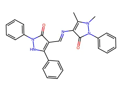 2-Pyrazolin-5-one, 4-(((2,3-dimethyl-5-oxo-1-phenyl-3-pyrazolin-4-yl)amino)methylene)-1,3-diphenyl- structure