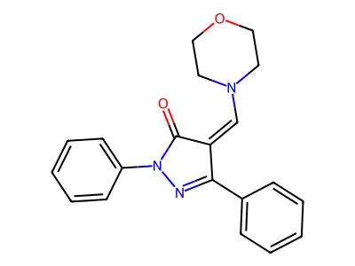 2-Pyrazolin-5-one, 1,3-diphenyl-4-(morpholinomethylene)- structure