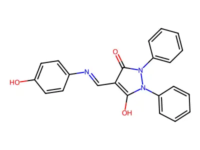 3,5-Pyrazolidinedione, 1,2-diphenyl-4-(p-hydroxyanilinomethylene)- structure