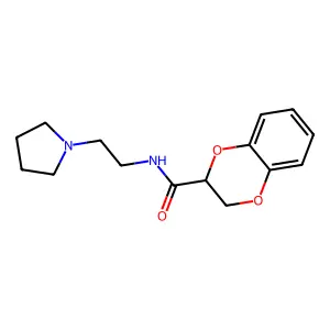 N-(2-pyrrolidin-1-ylethyl)-2,3-dihydro-1,4-benzodioxine-3-carboxamide structure